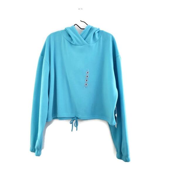 Roma Concepts Women's Draw String Hem Cropped Hoodie 1X - Picture 8 of 12